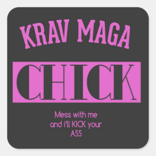 Krav Maga Chick - Mess met me Vierkante Sticker