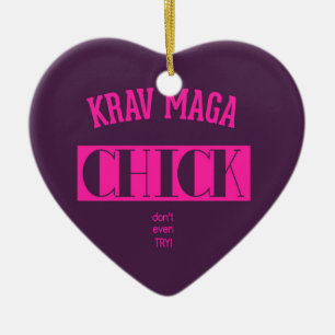 Krav Maga Chick - Probeer het zelfs niet Keramisch Ornament