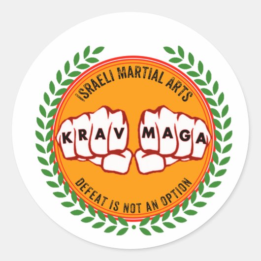 Krav Maga - Defect is geen optie Ronde Sticker (Voorkant)