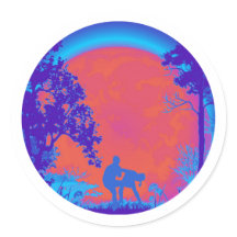 Krav Maga Groin Kick Volle Maan Sticker Neon