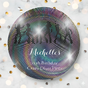 Kraverige retro psychedelische discomuziek verjaar papieren bordje