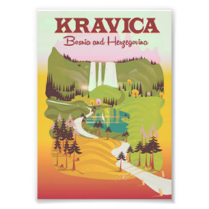 Kravica Waterfall Bosnië en Herzegovina Foto Afdruk