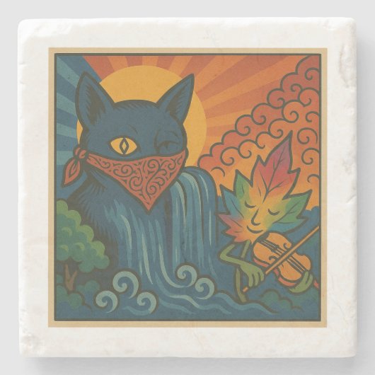 Krazy Kat Zonnebloem onderzetter (Voorkant)