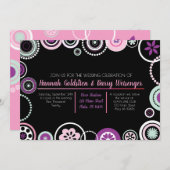 KRAZY POIS Faire-part de mariage Abstraite (Devant / Derrière)