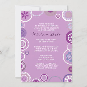 KRAZY POLKA DOT Bat mitzvah Invitation rose