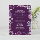 KRAZY POLKA DOT Bat mitzvah Invitation Violet (Debout devant)