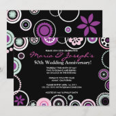 KRAZY POLKA DOT Mariage Anniversaire Invitation (Devant / Derrière)