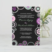 KRAZY POLKA DOTS Abstracte bruiloft uitnodiging (Staand voorkant)