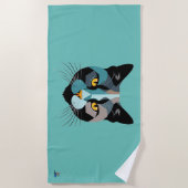 Kreative Katzenkopf Illustration Strandlaken (Voorkant)