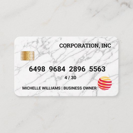 KredietKaart | Marmer Texture Visitekaartje (Voorkant)
