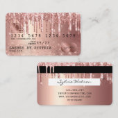 Kredietkaart met styreen Roos Gold Glitter-schijve Visitekaartje (Voorkant / Achterkant)