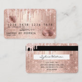 Kredietkaart met styreen Roos Gold Glitter-schijve Visitekaartje (Voorkant / Achterkant)