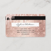 Kredietkaart met styreen Roos Gold Glitter-schijve Visitekaartje (Achterkant)