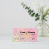 Kredietkaart pastel glitter chic visitekaartje (Staand voorkant)