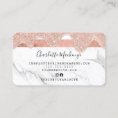 Kredietkaart roos goudglitter druppelt marmer scho visitekaartje (Achterkant)