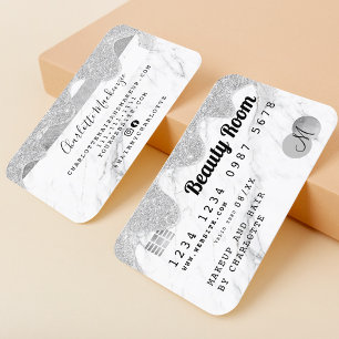 Kredietkaart zilveren glitter druppelt marmer scho visitekaartje