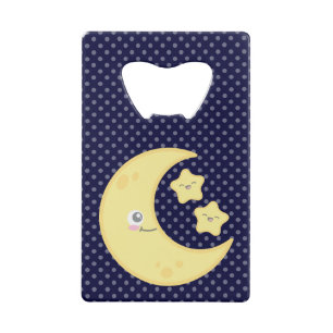 Kredietkaartopening Kawaii Moon en Stars Kredietkaart Flessenopener