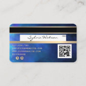 Kredietverlener, styled Gold- en marinekwestie-QR- Visitekaartje (Achterkant)