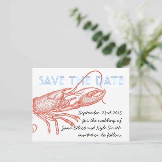 Kreeft Bewaar de datum Aankondigingskaart (Staand voorkant)