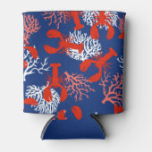 Kreeft Boil Party Rood Wit en Blauw Zeevruchten Blikjeskoeler (Voorkant)