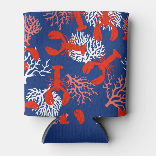 Kreeft Boil Party Rood Wit en Blauw Zeevruchten Blikjeskoeler (Voorkant)