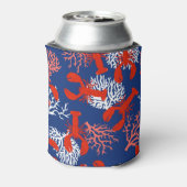 Kreeft Boil Party Rood Wit en Blauw Zeevruchten Blikjeskoeler (Blikje Achterkant)