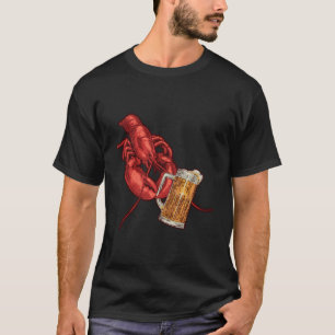 Kreeft Drinker Bier Schaaldieren Zeevruchten Kreef T-shirt