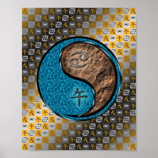 Kreeft en aarde paard poster (Voorkant)