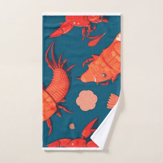 Kreeft Geometrisch Kleurrijk Gepersonaliseerd Patr Bad Handdoek (Handdoek)