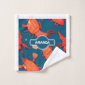 Kreeft Geometrisch Kleurrijk Gepersonaliseerd Patr Bad Handdoek (Wasdoekje)