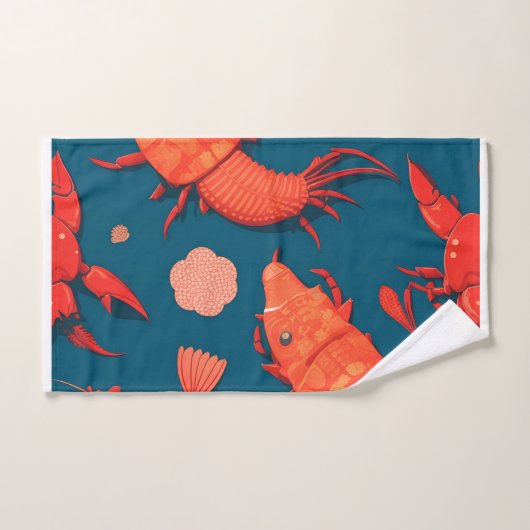 Kreeft Geometrisch Kleurrijk Gepersonaliseerd Patr Bad Handdoek (Handdoek)