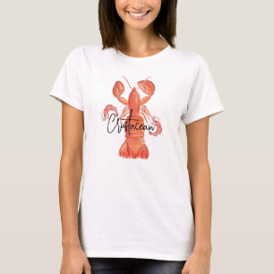 Kreeft Handgeschilderde Rivierkreeft Schaaldieren T-shirt