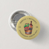 Kreeft Kook Engagement Party Aangepaste Swag Ronde Button 3,2 Cm (Voorkant /achterkant)