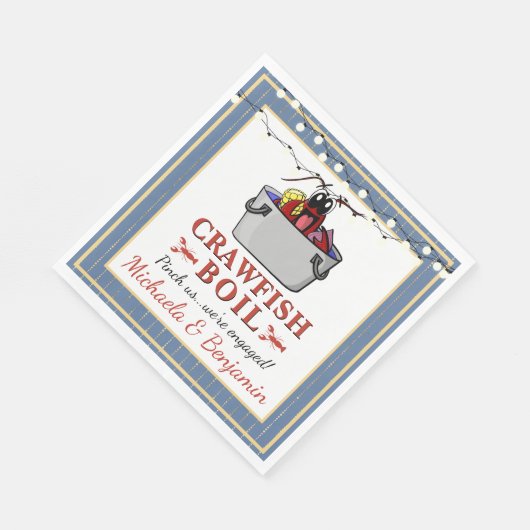 Kreeft Kookfeest Koppels Bruidsfeest Verlovingsfee Servet (Hoek)