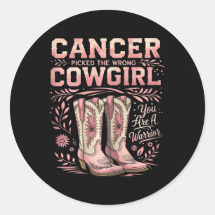 Kreeft koos de verkeerde cowgirl je bent een krijg ronde sticker