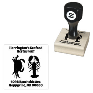 Kreeft Krab Zeevruchten Bedrijfsnaam Adres Rubberstempel