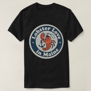 Kreeft Liefde_ Maine Maritiem Kunstwerk T-shirt