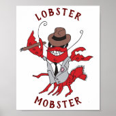 Kreeft Mobster 🦞 Grappige Gangster Grote Gag Gift Poster (Voorkant)