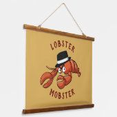 Kreeft Mobster 🦞 Schattigee Cartoon gangster met  Hangend Wandkleed (Gebogen)