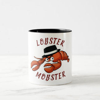 Kreeft Mobster 🦞 Schattigee Cartoon gangster met  Tweekleurige Koffiemok