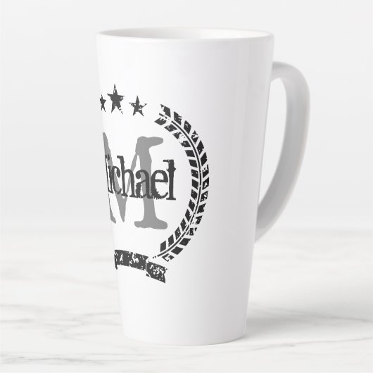 kreeft naam monogram latte koffie mok gift (Rechterhoek)