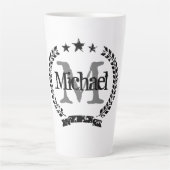 kreeft naam monogram latte koffie mok gift (Voorkant)