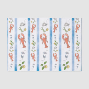 Kreeft Nautical Seafood Citrus Citrus Waterverf Tissuepapier