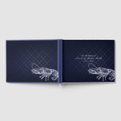 kreeft Navy Blue Elegant Chic Wedding Gastenboek (Volledig)