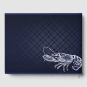 kreeft Navy Blue Elegant Chic Wedding Gastenboek (Achterkant)