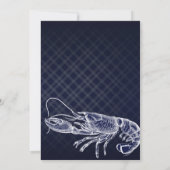 kreeft Navy Blue Elegant Invitations Kaart (Achterkant)