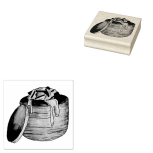 Kreeft Newburg Newberg Retro Vis en zeevruchten Bl Rubberstempel