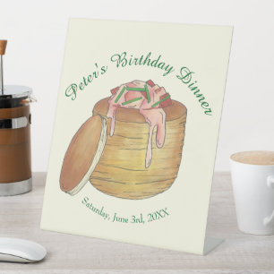 Kreeft Newburg Newberg Vis en zeevruchten Diner Pa Reclamebord Met Voetstuk