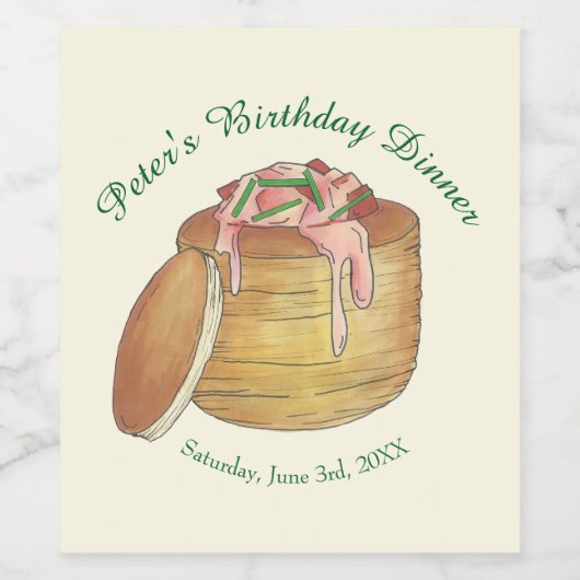 Kreeft Newburg Newberg Vis en zeevruchten Diner Pa Wijn Etiket (Enkel label)