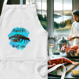 Kreeft op Aqua Custom Pocket Bib Schort